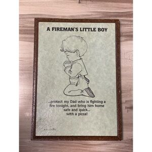 Poems by Foley A Fireman's Little Boy Wooden Plaque